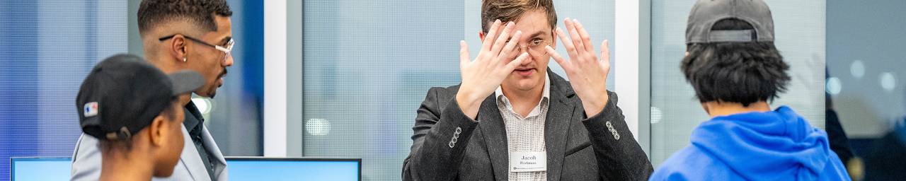 Group of students and staff in X>STUDIO